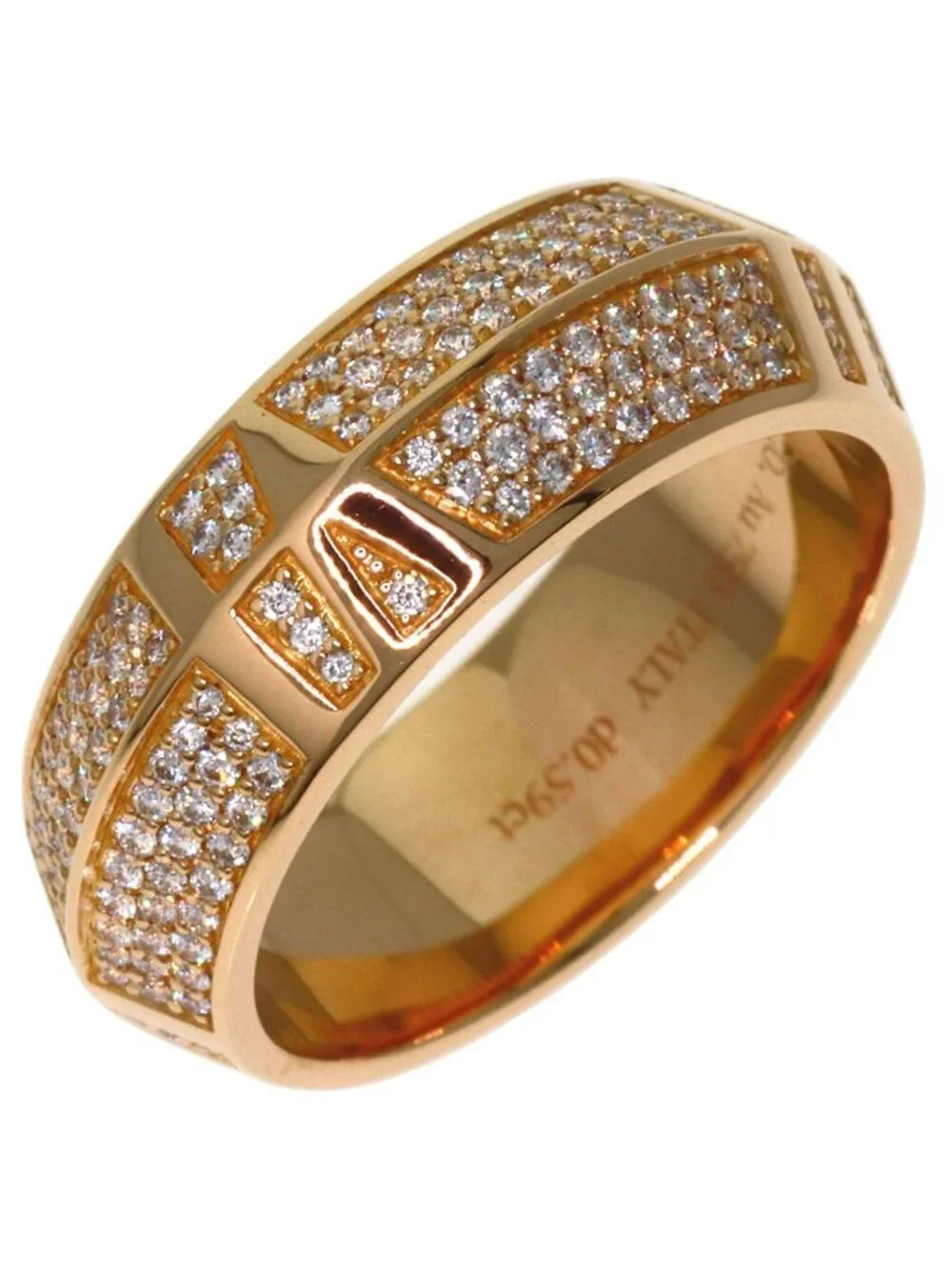 Tiffany & Co Atlas Closed Diamond Ring 18K Pink Gold